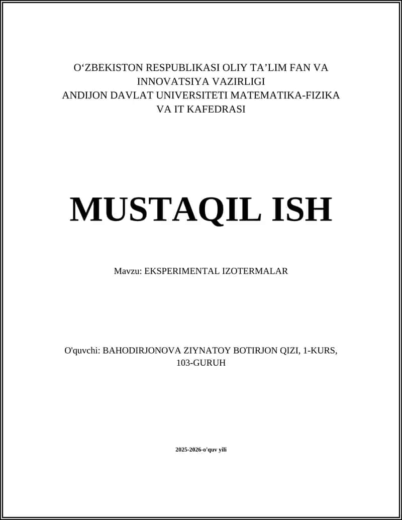 EKSPERIMENTAL IZOTERMALAR 1