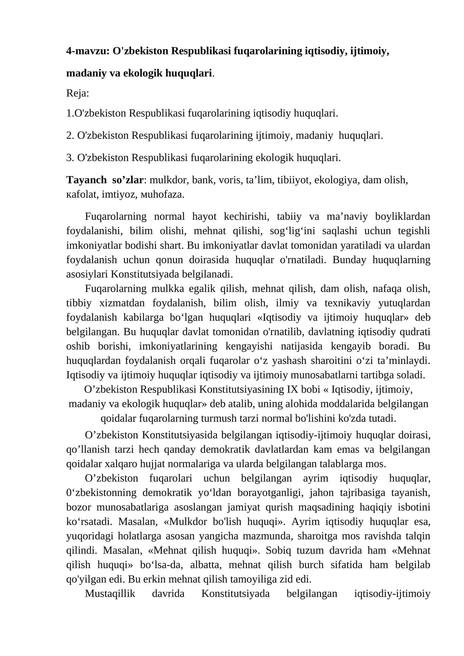 Fuqarolar Huquqlari 1