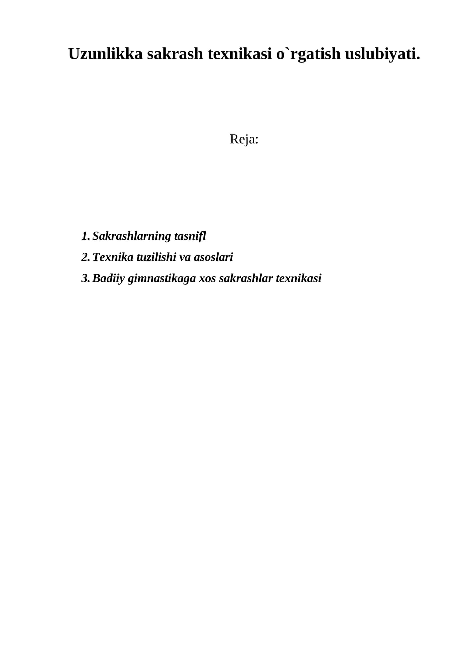 Sakrashlarning tasnifi 1