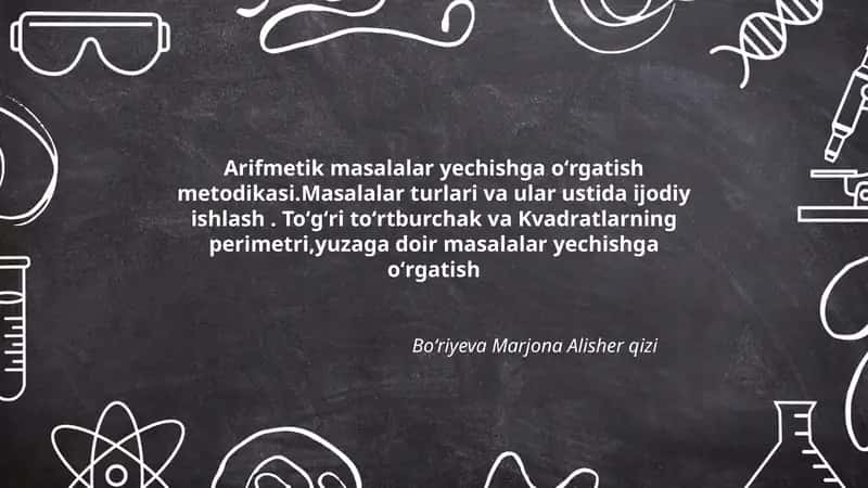 Arifmetik masalalar yechishga oʻrgatish metodikasi 1