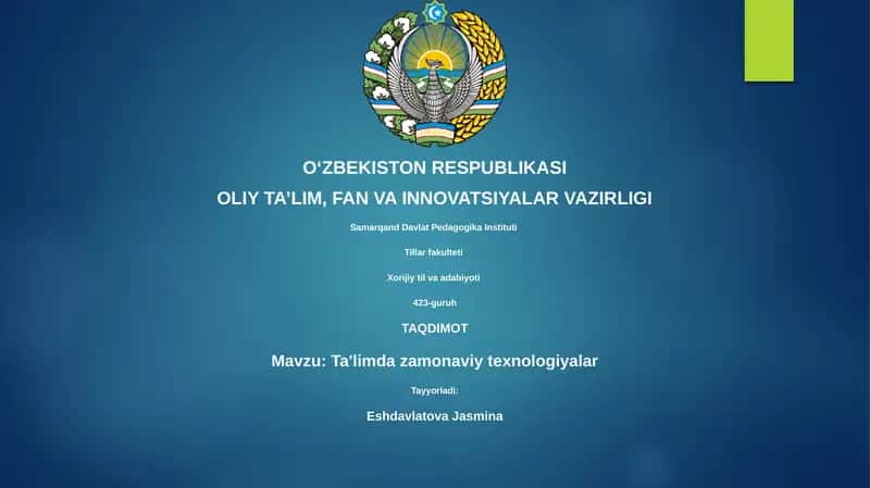 Ta'limda zamonaviy texnologiyalar 1