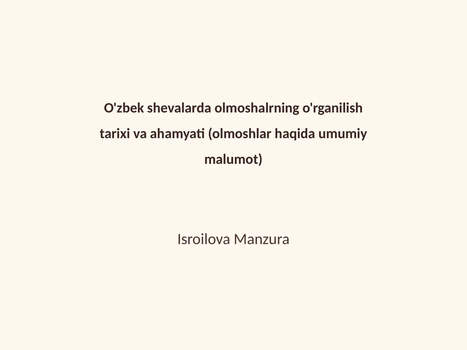 Olmoshalrning o'rganilish tarixi va ahamyati 1