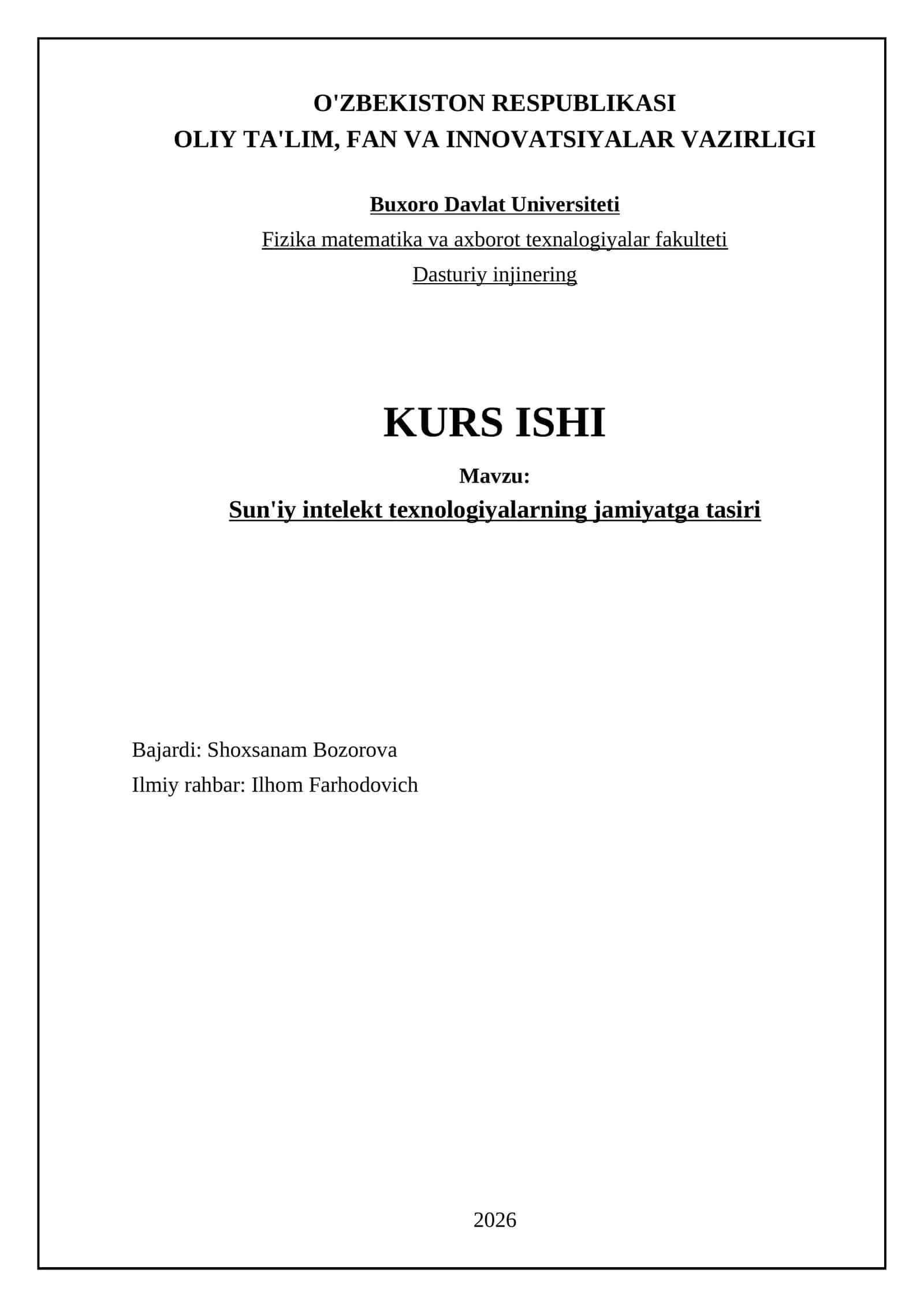 Sun'iy intelekt texnologiyalarining jamiyatga tasiri 1