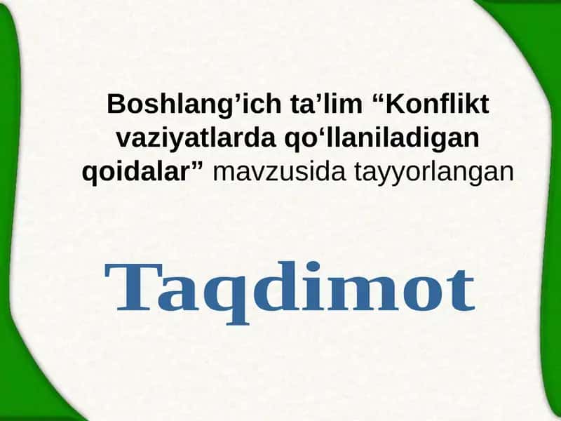 Konflikt vaziyatlarda qo‘llaniladigan qoidalar 1