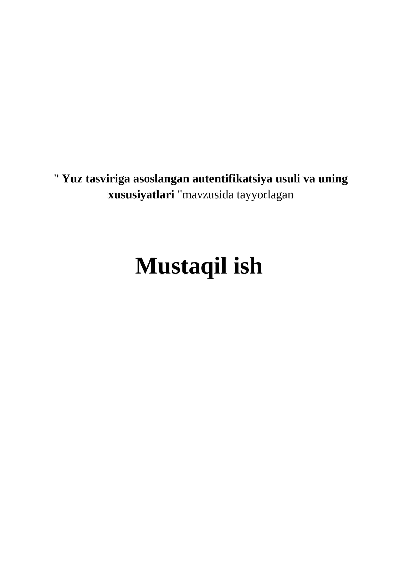 Yuz tasviriga asoslangan autentifikatsiya usuli va uning xususiyatlari 1