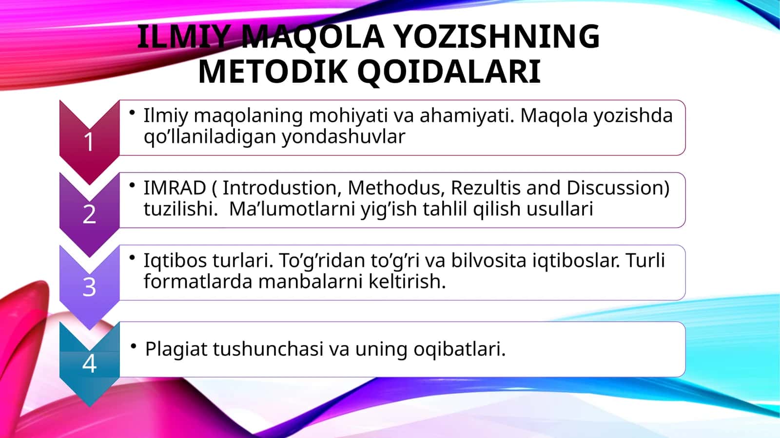 Ilmiy maqolayozishning metodik qoidalari 1
