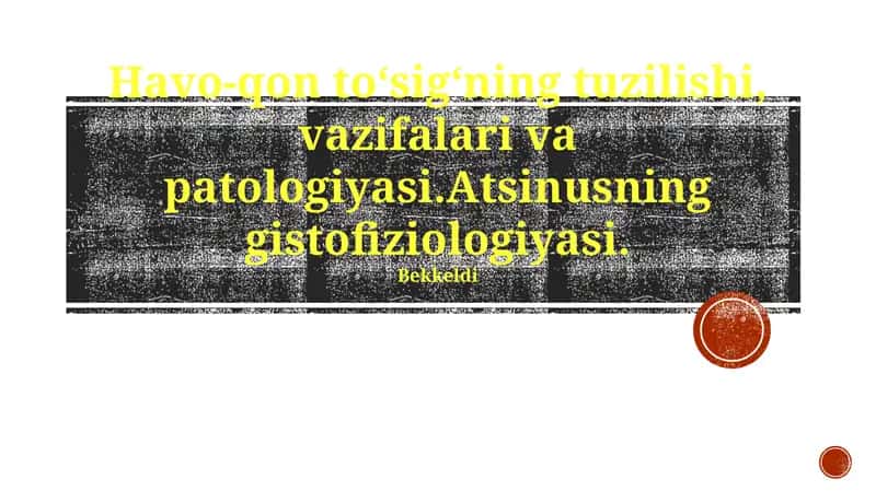 Havo-qon to‘sig‘ning tuzilishi, vazifalari va patologiyasi 1