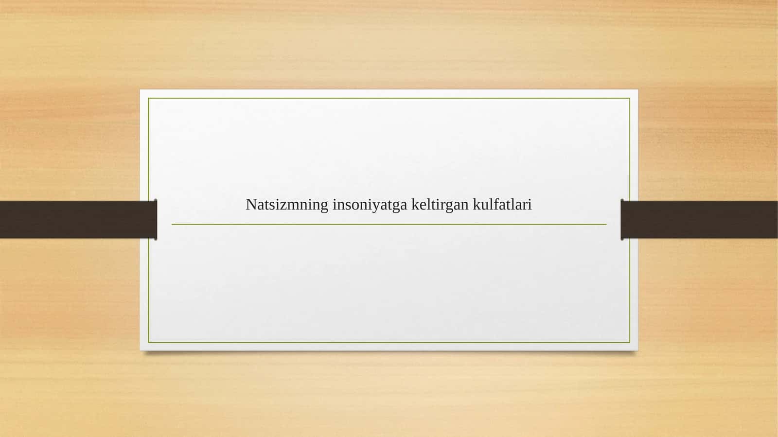 Natsizmning insoniyatga keltirgan kulfatlari 1
