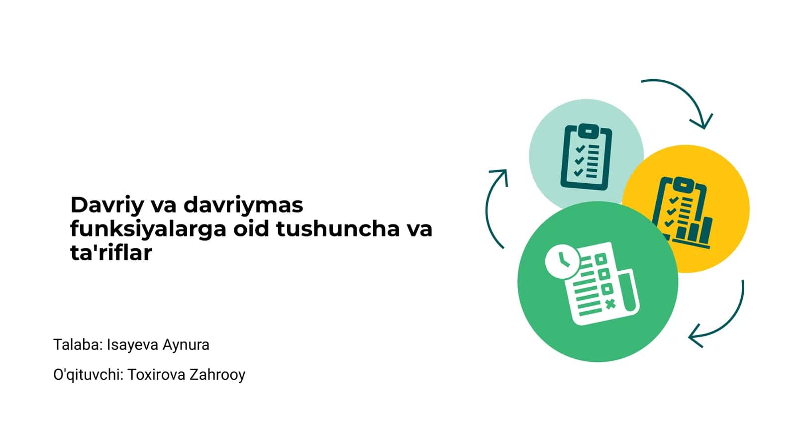 Davriy va davriymas funksiyalarga oid tushuncha va ta'riflar 1