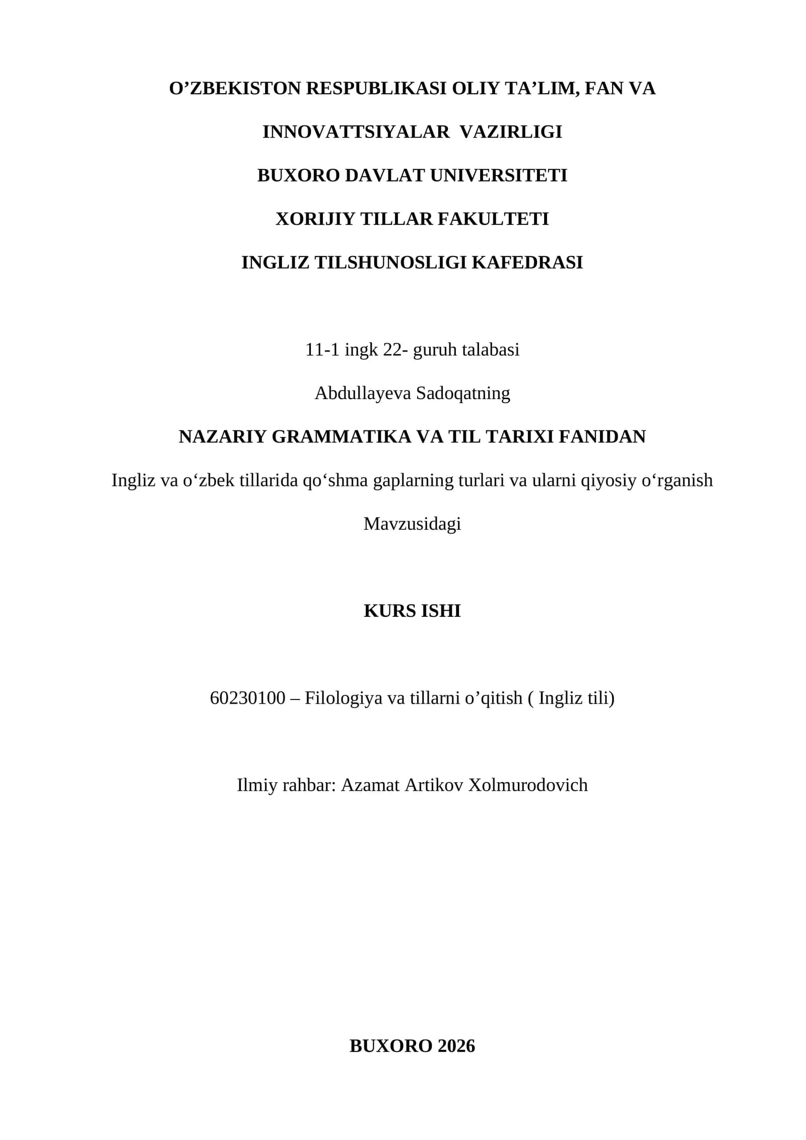 Ingliz va o‘zbek tillarida qo‘shma gaplarning turlari va ularni qiyosiy o‘rganish 1