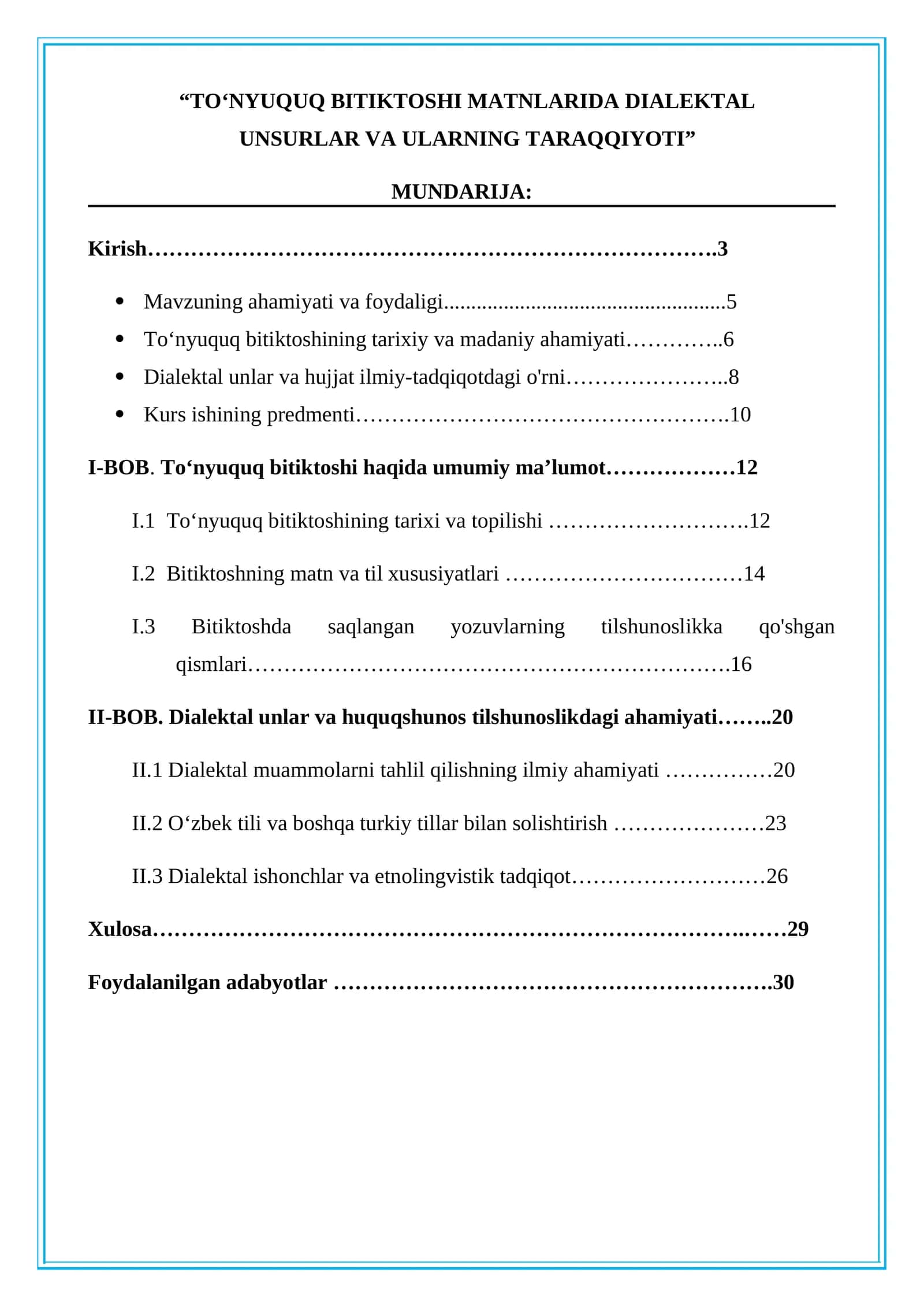 TOʻNYUQUQ BITIKTOSHI MATNLARIDA DIALEKTAL UNSURLAR VA ULARNING TARAQQIYOTI 1