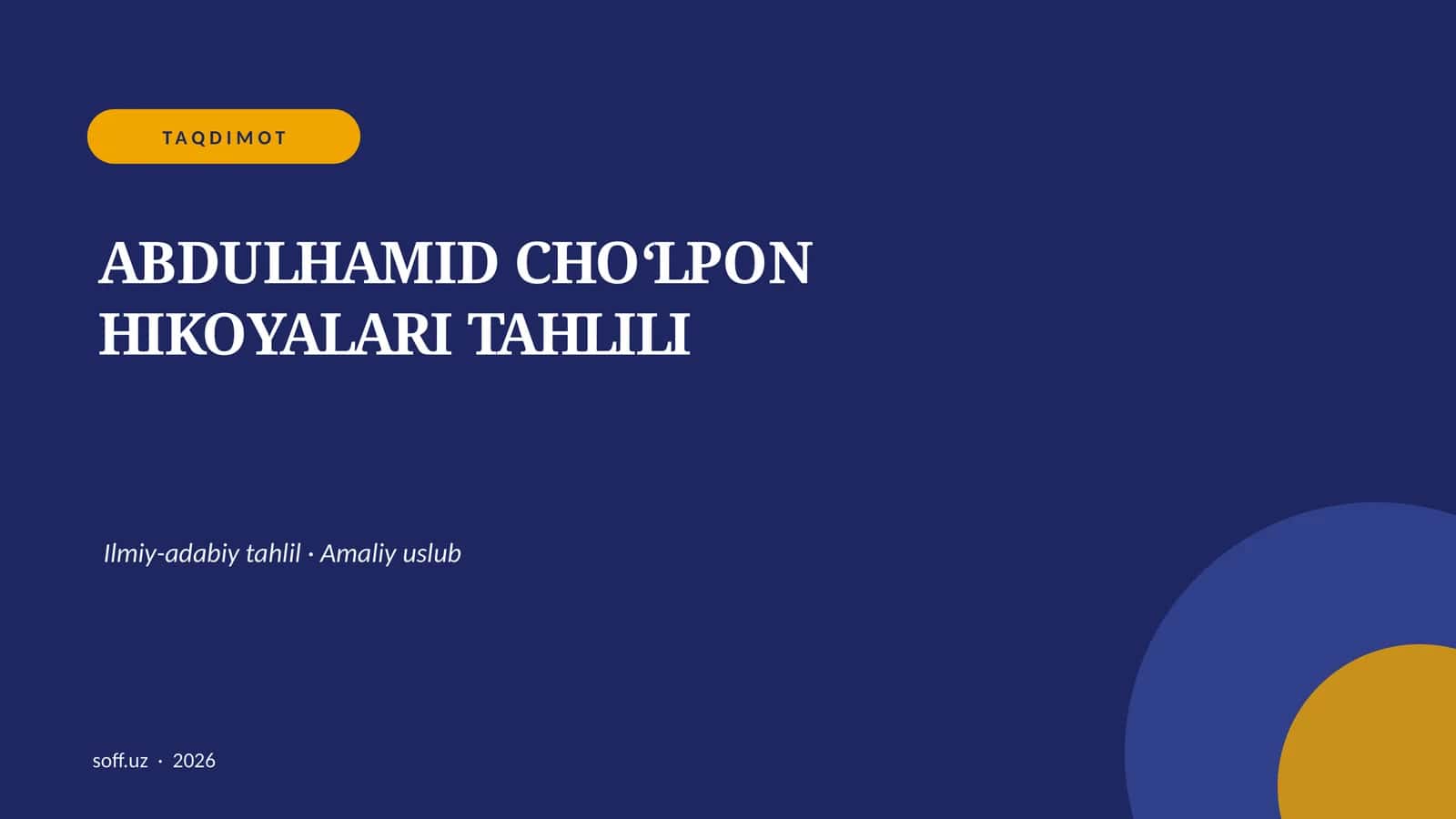 ABDULHAMID CHOʻLPON HIKOYALARI TAHLILI 1