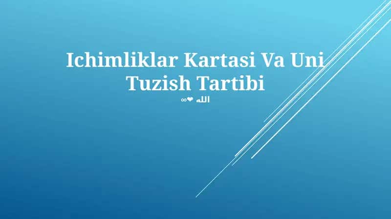 Ichimliklar Kartasi Va Uni Tuzish Tartibi 1