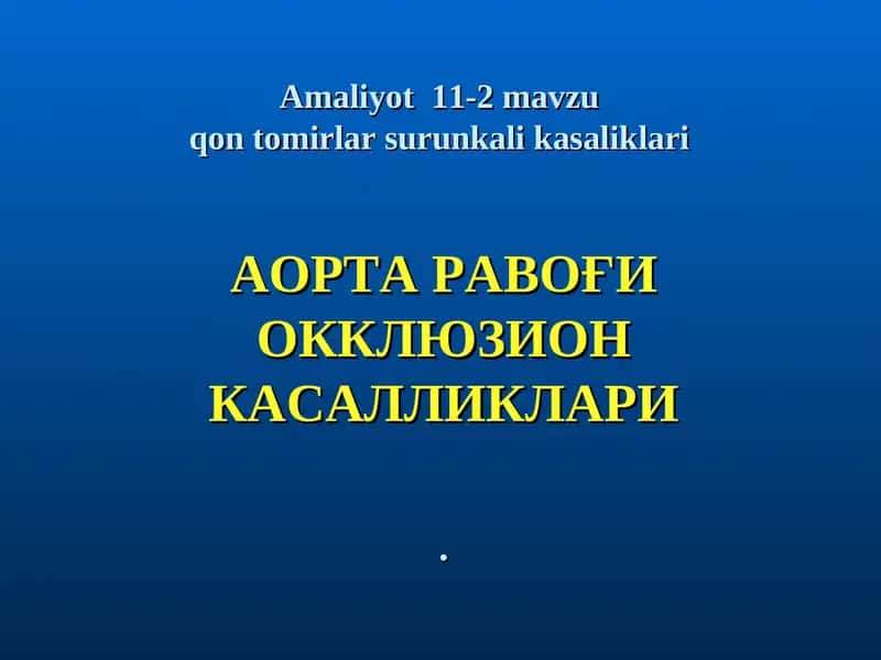 Amaliyot 11-2 mavzuqon tomirlar surunkali kasaliklari 1