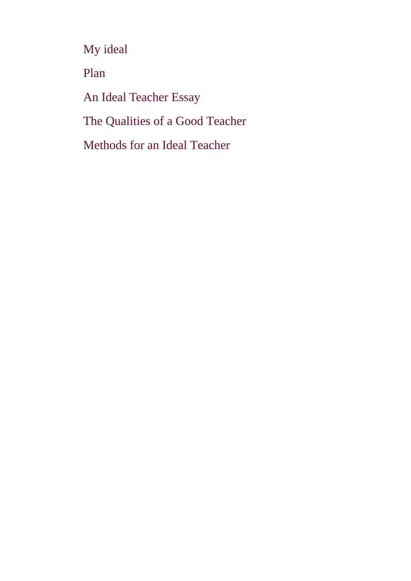 An Ideal Teacher Essay 1