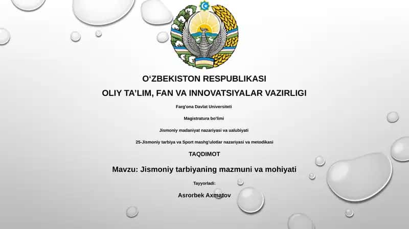 Jismoniy tarbiyaning mazmuni va mohiyati 1