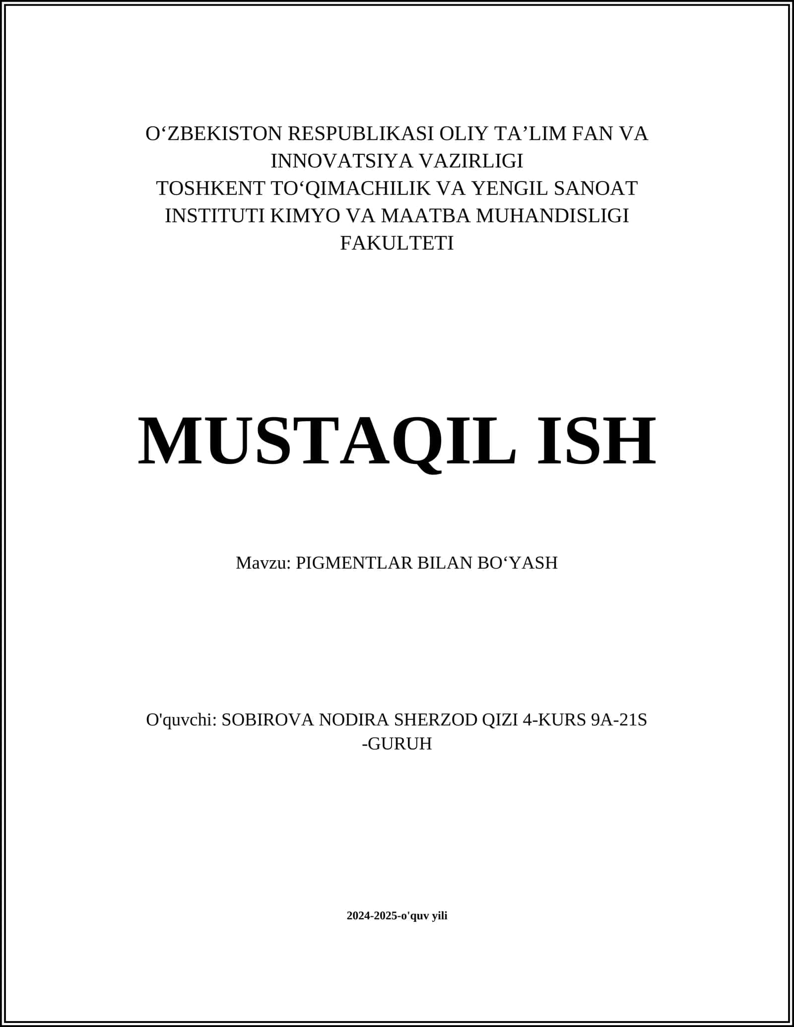 PIGMENTLAR BILAN BOʻYASH 1