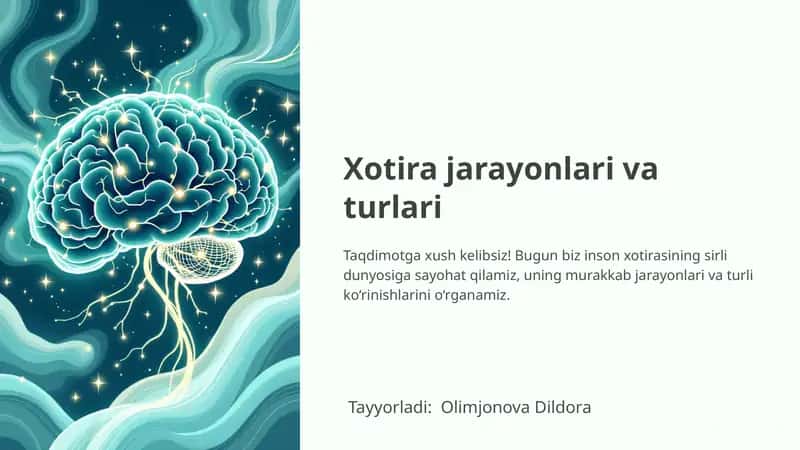 Xotira jarayonlari va turlari 1