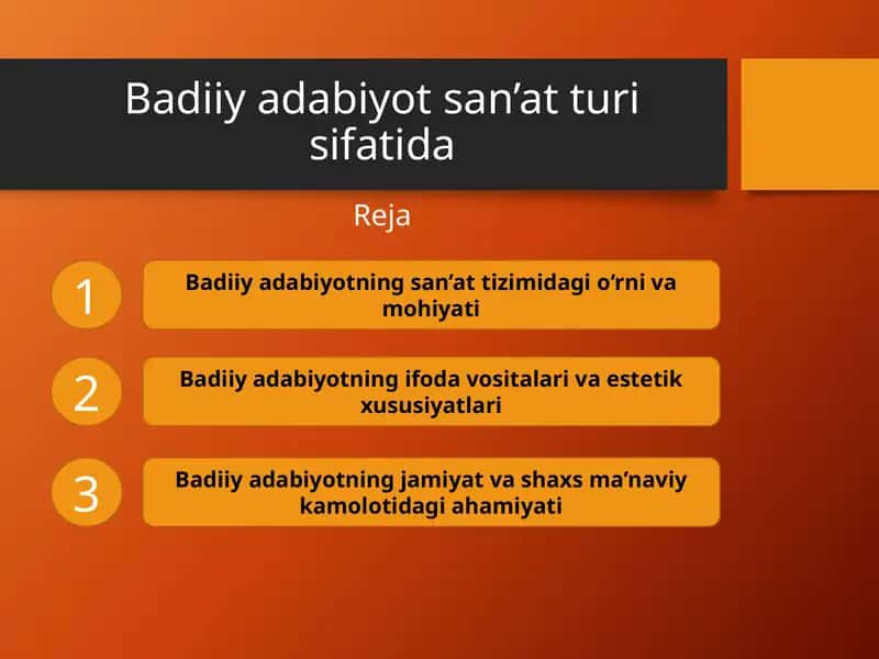 Badiiy adabiyot san’at turi sifatida 1