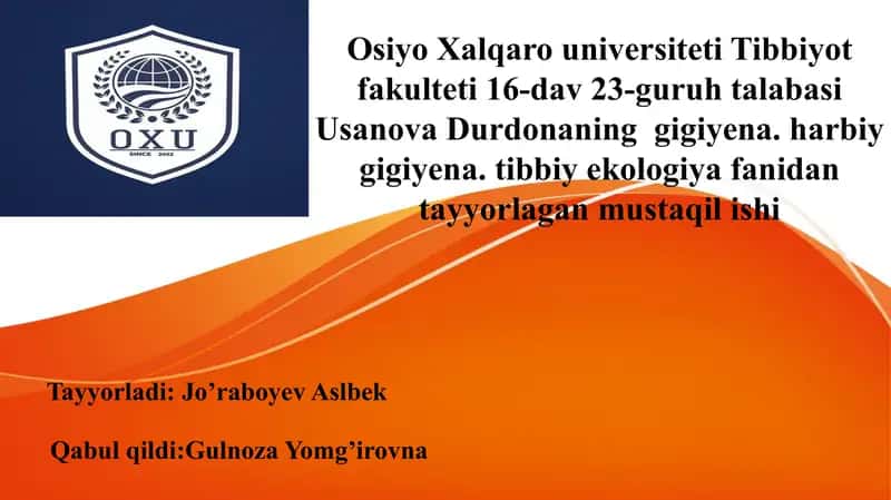 Kasalxona ichi infeksiyalarni kelib chiqishi uchun havoning bakterial ifloslanganligini ahamiyati 1