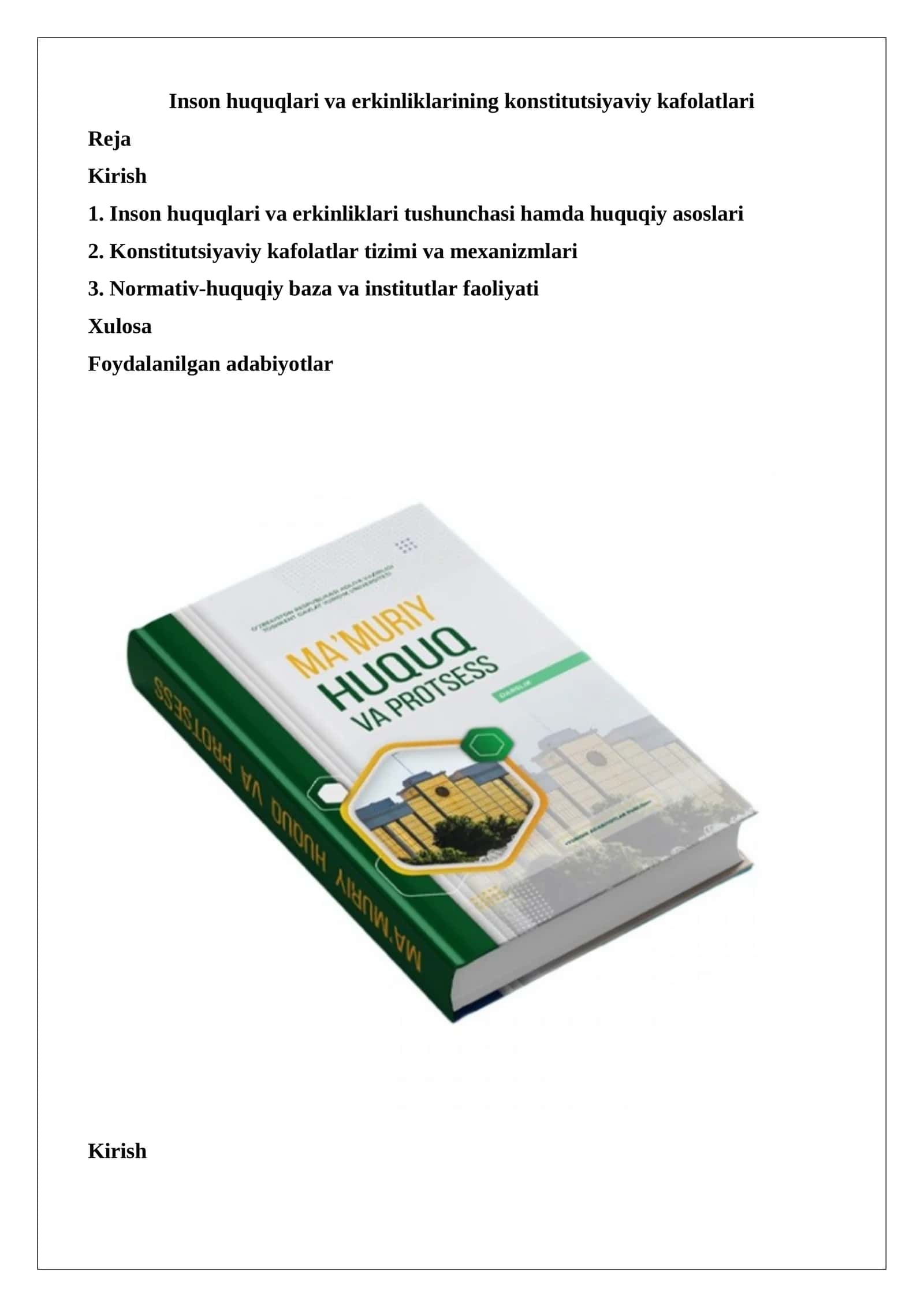 Inson huquqlari va erkinliklarining konstitutsiyaviy kafolatlari 1