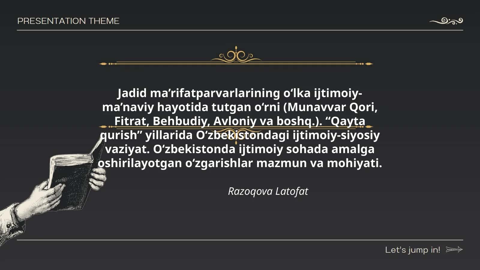 Jadid ma’rifatparvarlarining o‘lka ijtimoiy-ma’naviy hayotida tutgan o‘rni 1