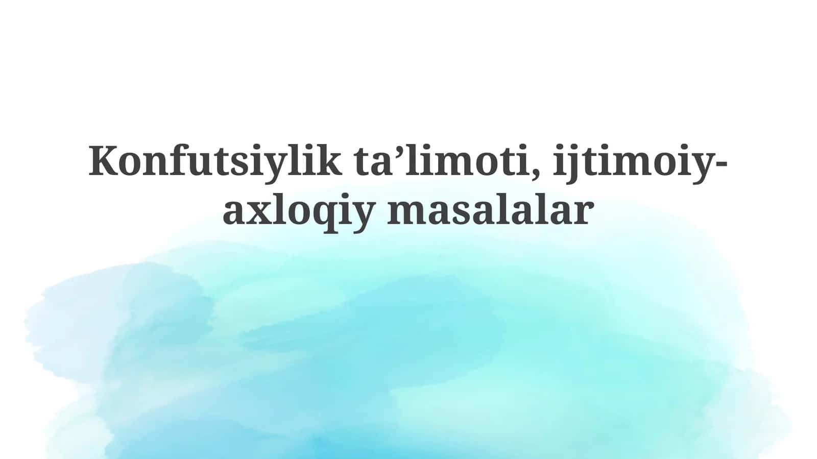 Konfutsiylik ta'limoti, ijtimoiy-axloqiy masalalar 1