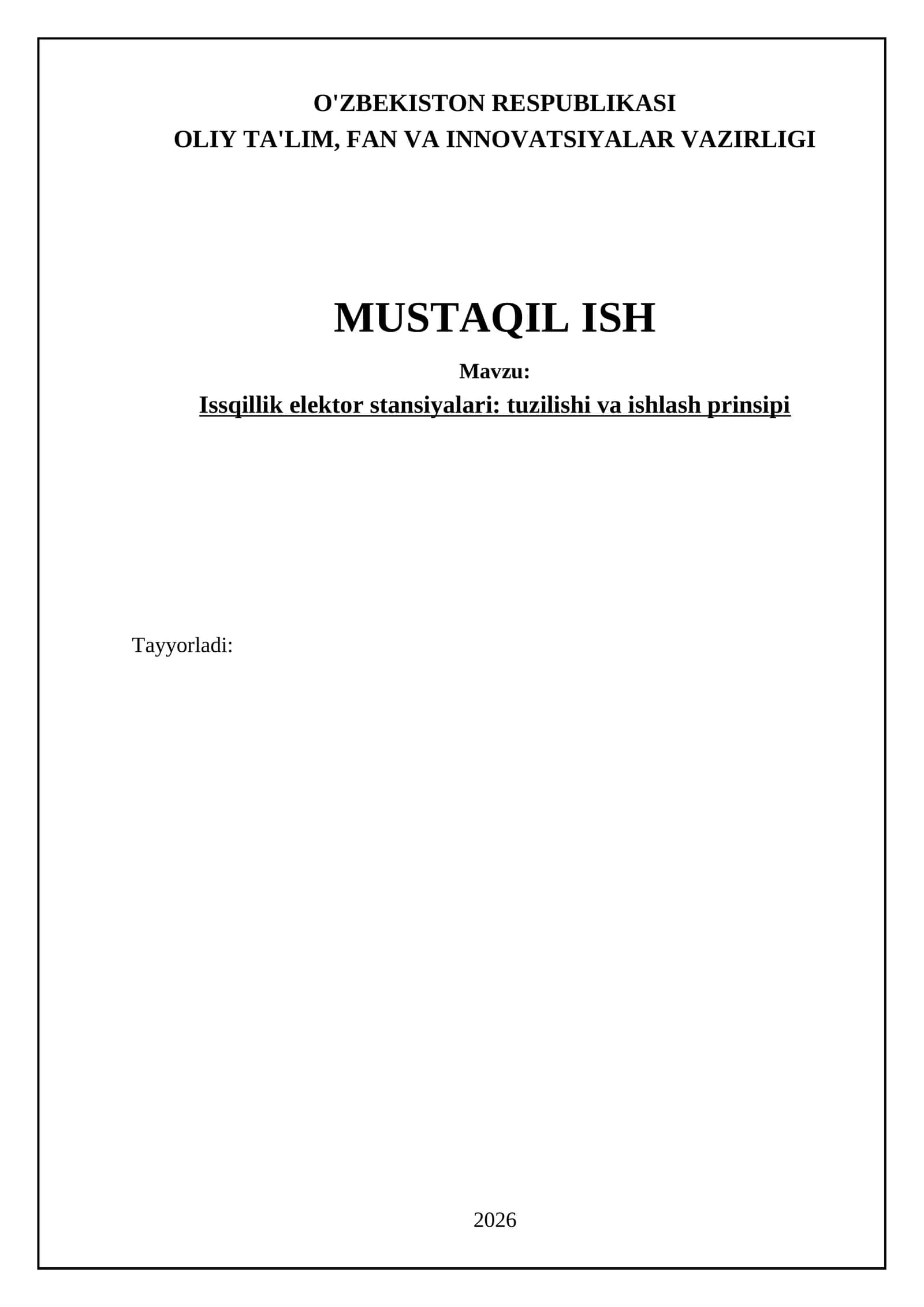 Issiqlik elektr stansiyalari (IES) 1