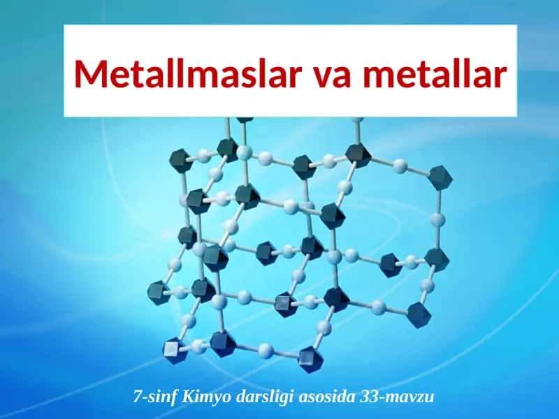 Metallmaslar va metallar 1