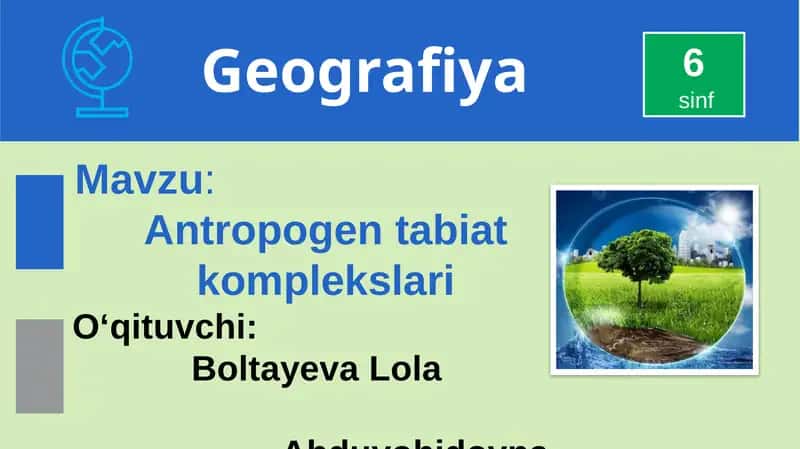 Antropogentabiat komplekslari 1