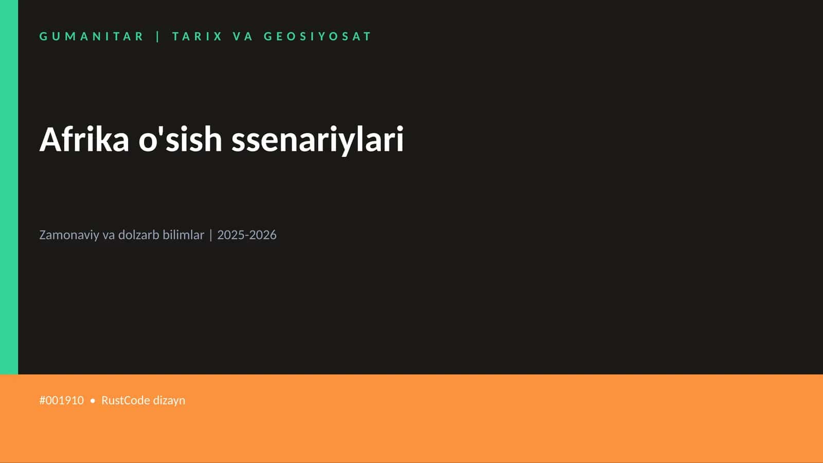 Afrika o'sish ssenariylari 1
