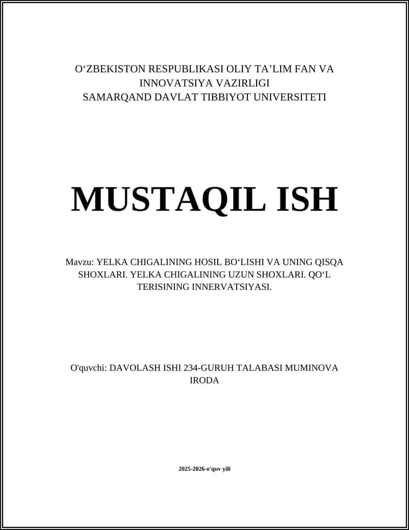 YELKA CHIGALINING HOSIL BOʻLISHI VA UNING QISQA SHOXLARI 1