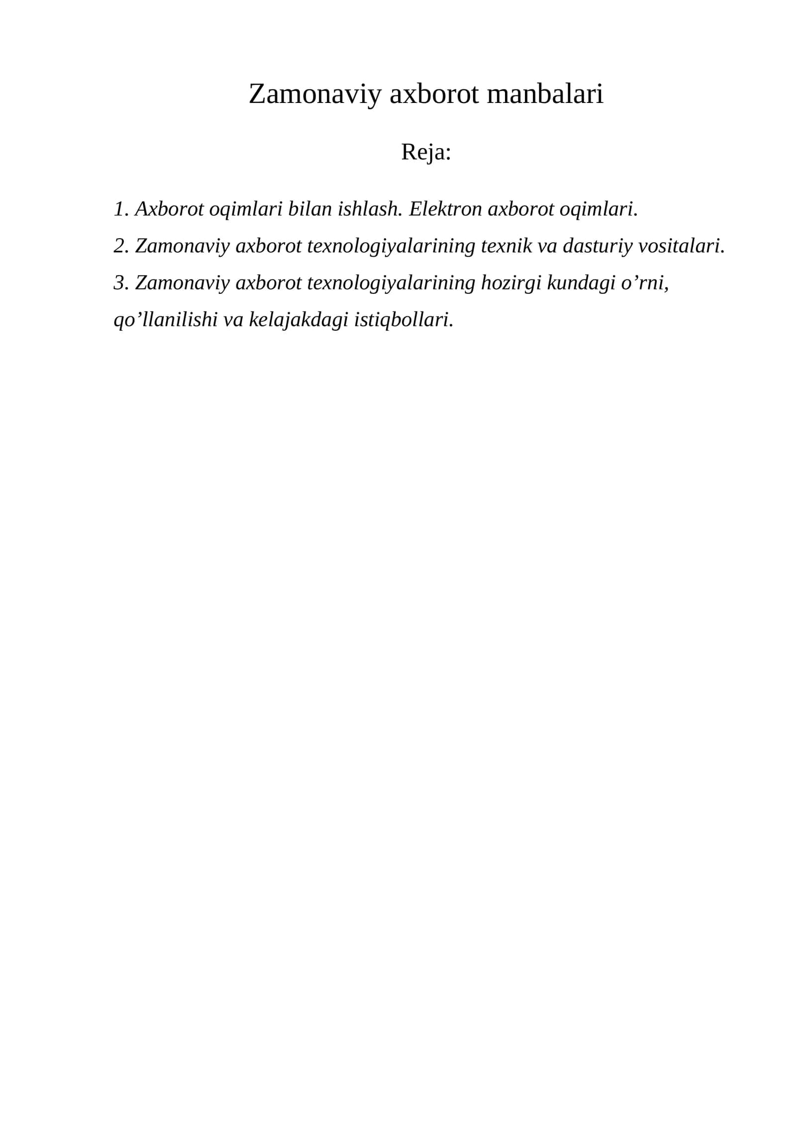 Zamonaviy axborot manbalari 1
