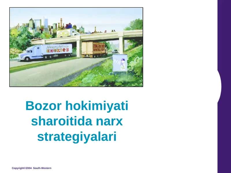 Bozor hokimiyati sharoitida narx strategiyalari 1