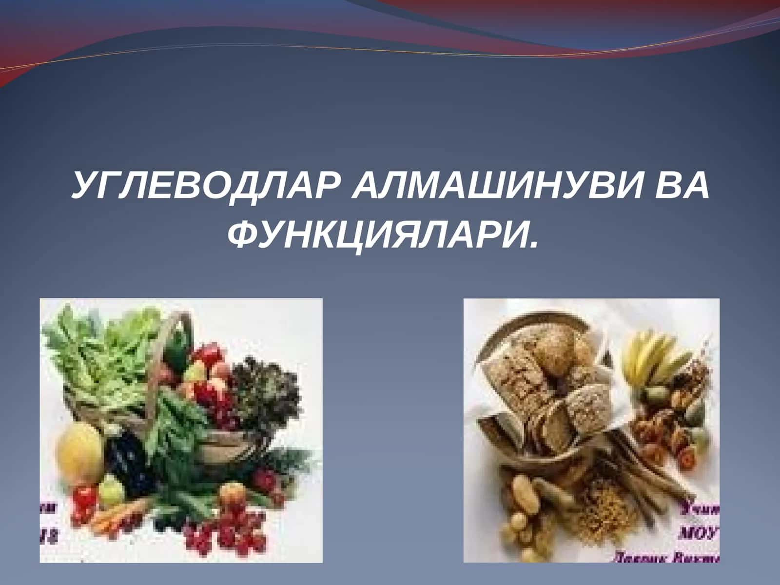 УГЛЕВОДЛАР АЛМАШИНУВИ ВА ФУНКЦИЯЛАРИ 1