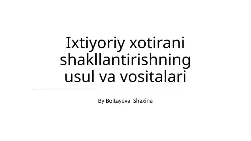 Samarali Xotira Mashqlari va Texnikalari 1