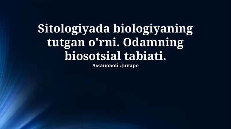Genetika va sitologiya o'zaro bog'liqligi 1