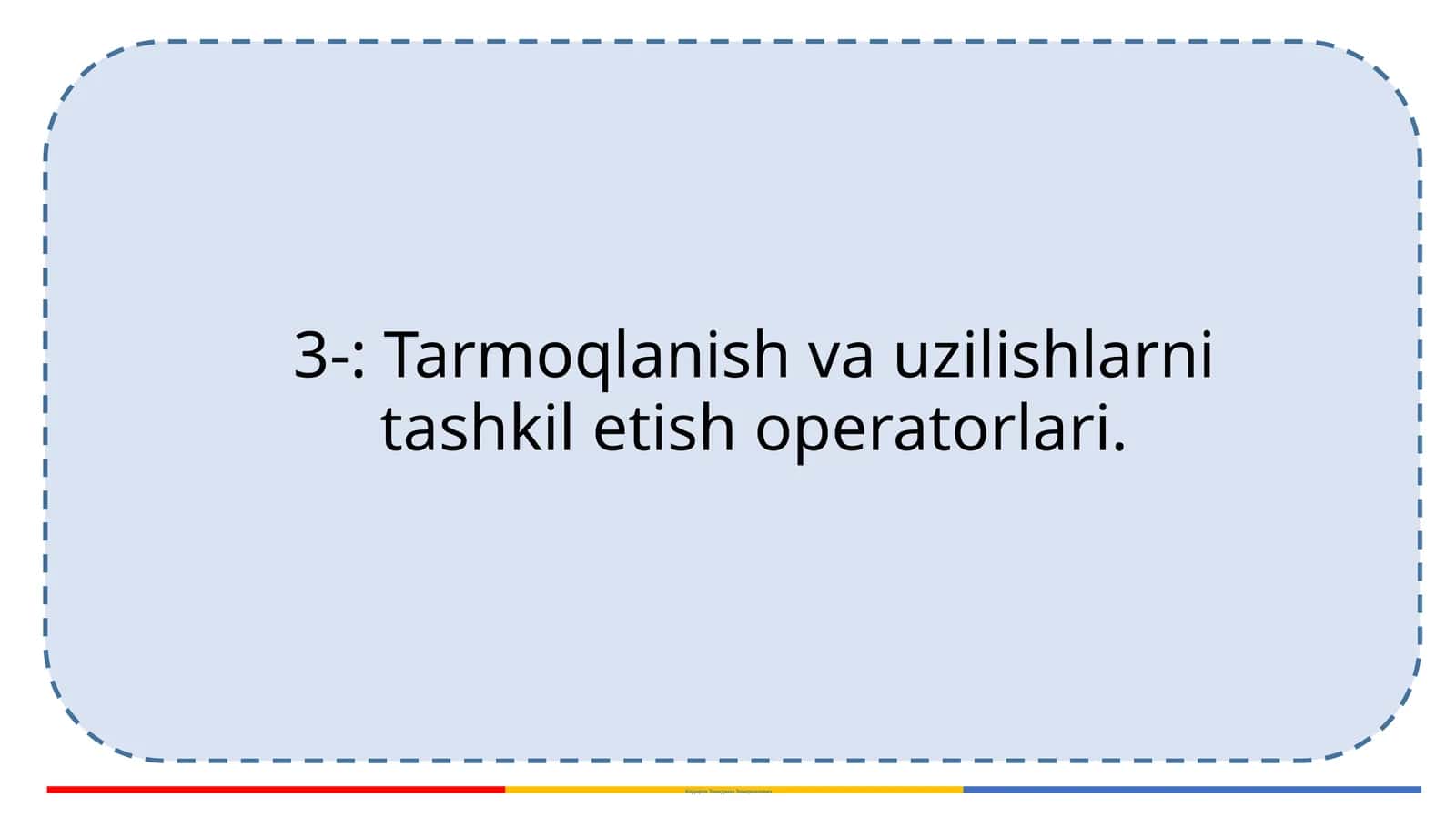 Tarmoqlanish va uzilishlarni tashkil etish operatorlari 1