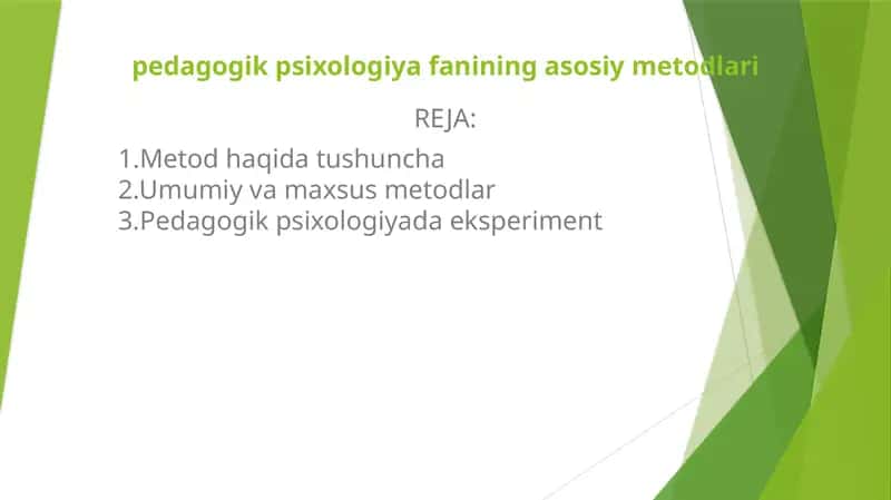 Pedagogik Psixologiya Fanining Asosiy Metodlari 1
