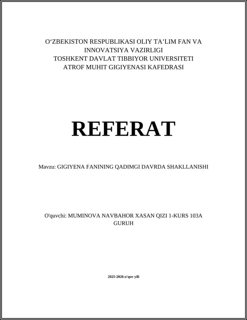 GIGIYENA FANINING QADIMGI DAVRDA SHAKLLANISHI 1