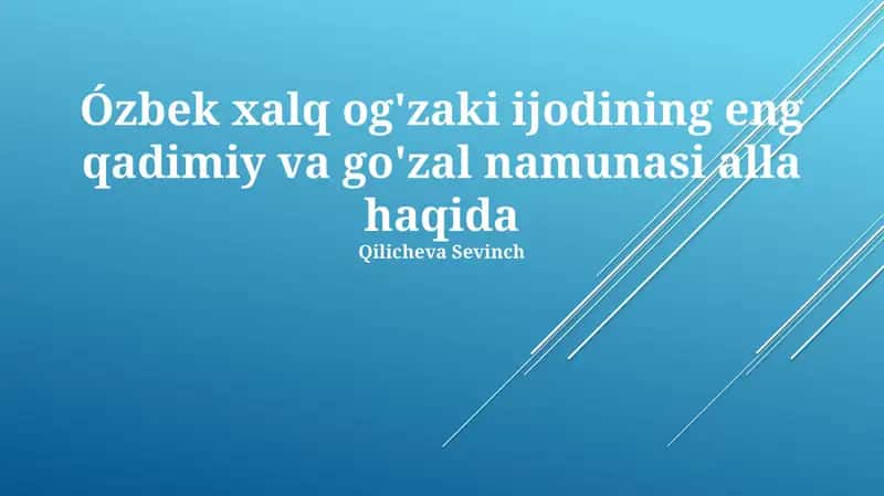 Alla haqida 1