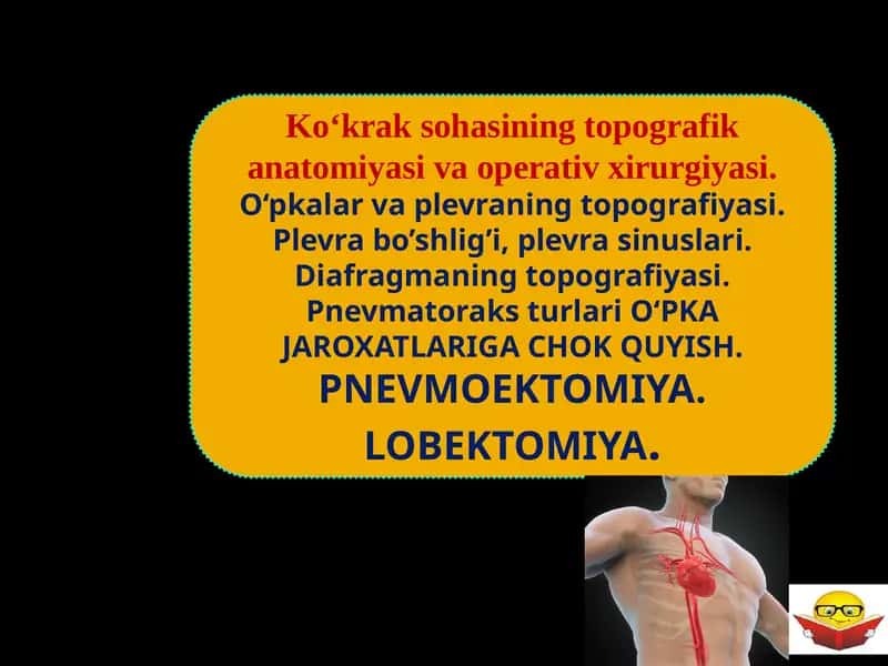 Ko‘kraksohasining topografik anatomiyasi va operativ xirurgiyasi 1