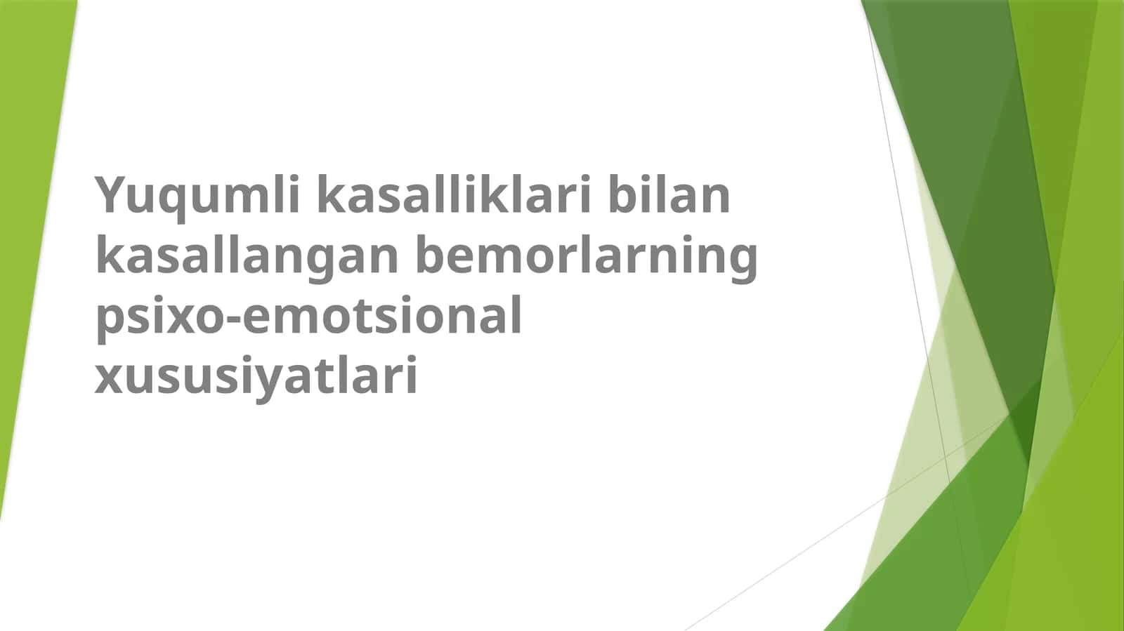 Yuqumli kasalliklari bilan kasallangan bemorlarning psixo-emotsional xususiyatlari 1