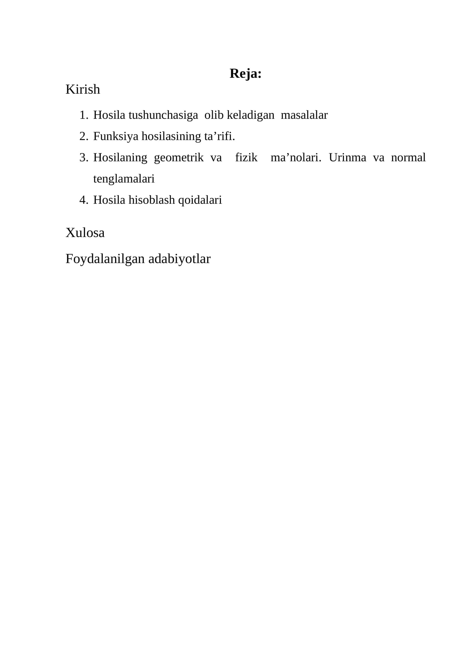 Hosila hisoblash qoidalari 1