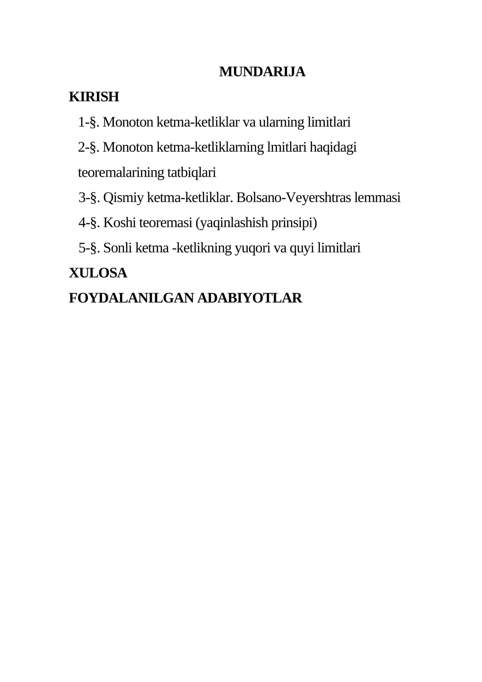 Monoton ketma ketlik va uning limitlari, tatbiqlari 1