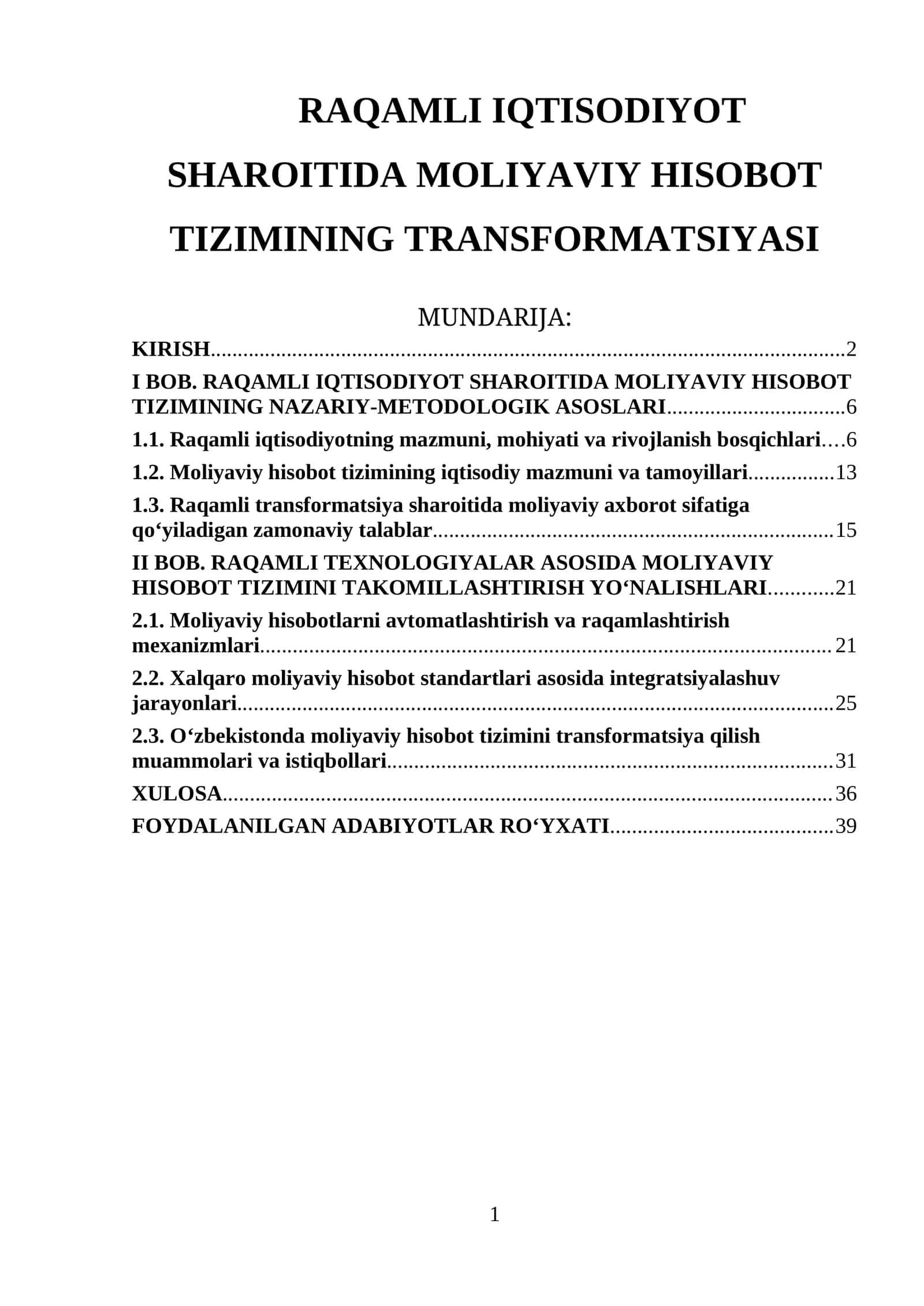 RAQAMLI IQTISODIYOT SHAROITIDA MOLIYAVIY HISOBOT TIZIMINING TRANSFORMATSIYASI 1
