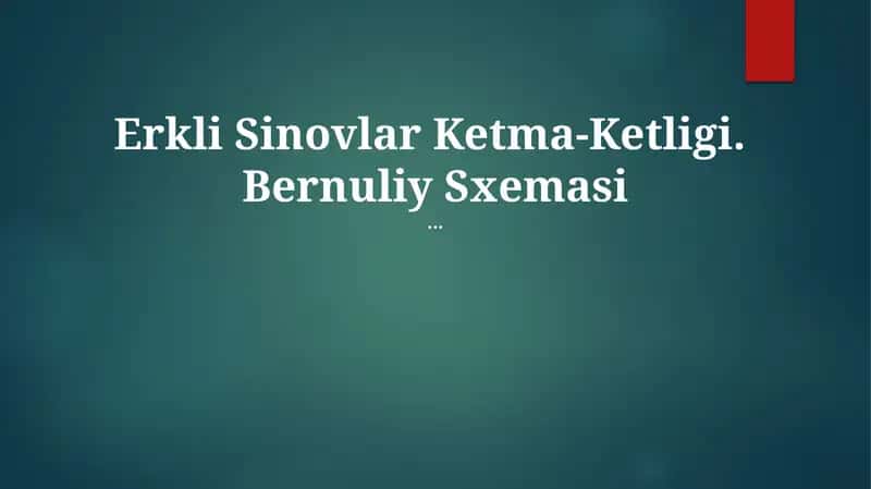 Erkli Sinovlar Ketma-Ketligi 1