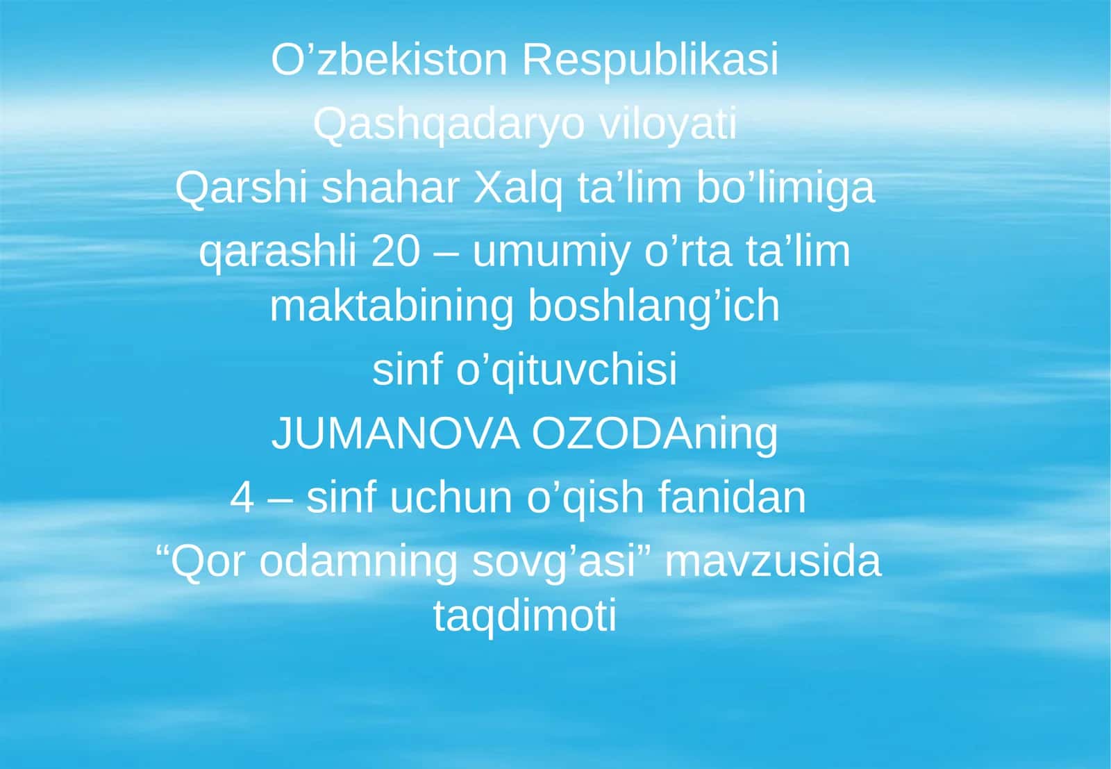 Qorodamning sovg’asi 1