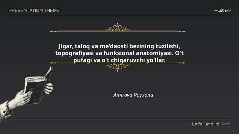 Jigar, taloq va medaosti bezining tuzilishi, topografiyasi va funksional anatomiyasi 1