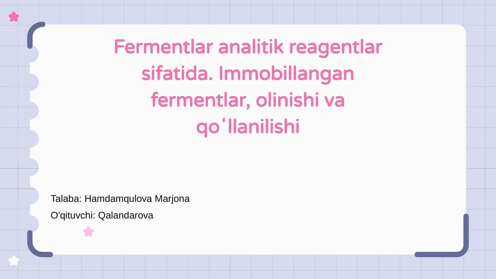 Fermentlar analitik reagentlar sifatida 1